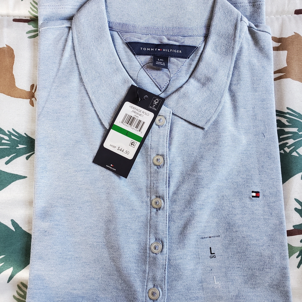 Tommy Hilfiger Women's Light Blue Polo Shirt